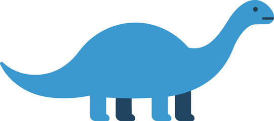 Cute blue dinosaur brontosaurus cartoon illustration for kids vector © Taslima