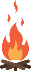 Campfire blaze orange flames wood burning outdoors energy vector
