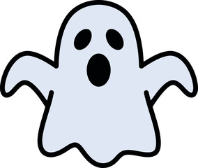 Cute ghost halloween cartoon character spooky fun vector