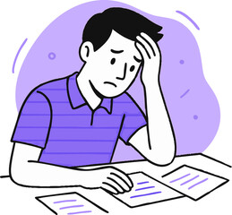 office stress, man having office stress