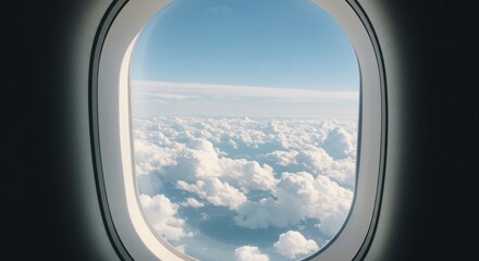 Glimpse of Heaven - A Vast Cloudscape Framed by an Airplane Porthole.