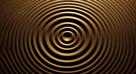 Golden Ripples Textured Background Concentric Circles Pattern