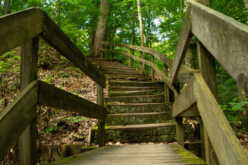 Hiking trails through the ravines around Shades state park.  Indiana, USA.