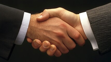 Professional handshake signifies partnership and collaboration in a corporate environment