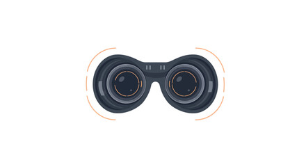 Modern binoculars icon with minimalist design on white background