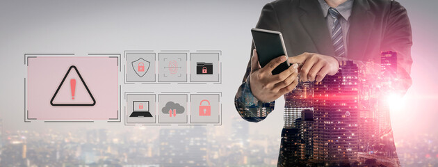 Cybersecurity threat focuses on cybersecurity, threat, and data breach with strong emphasis on...