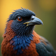 Fototapeta premium Close-up of Colorful Bird with Orange and Blue Feathers