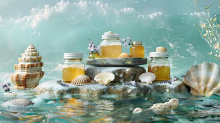 Discover ocean-inspired skincare with honey and seashells for a tranquil spa experience that nourishes and rejuvenates your skin