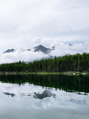 mountain lake in the morning