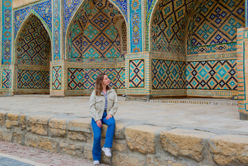 Madrasah building in the historical center of Bukhara