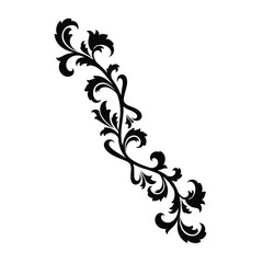Black floral ornamental flourish decorative
