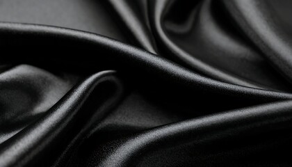 Obraz premium Smooth, dark fabric with elegant, flowing folds and subtle sheen
