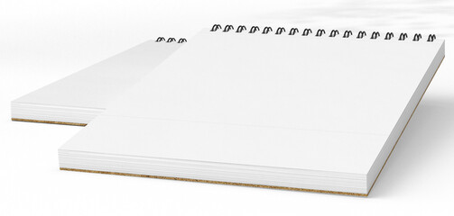 Modern sketchbooks and notebooks for drawing and ideas on a white background. Ideal for art,...