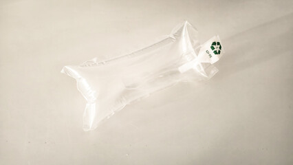 Plastic Air Cushion with Climate Change Message and Recycle Symbol
