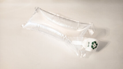 Plastic Air Cushion with Climate Change Message and Recycle Symbol