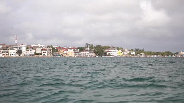 View of Lamu and Manda old town in Kenya 