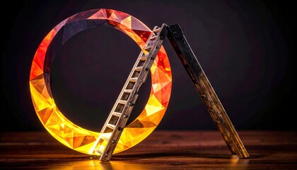 Obraz premium Abstract geometric ring with ladder