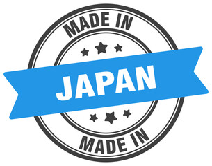Made in Japan round sign. Made in Japan stamp.