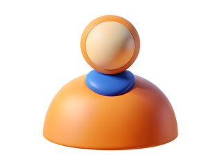 3d illustration of abstract 3d representation of a person icon, isolated on transparent background