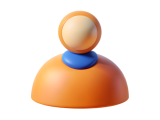 3d illustration of abstract 3d representation of a person icon, isolated on transparent background