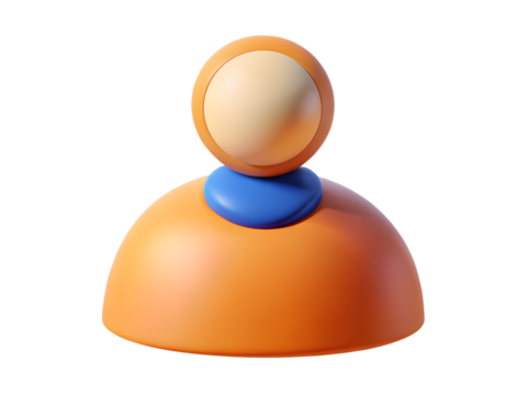 3d illustration of abstract 3d representation of a person icon, isolated on transparent background