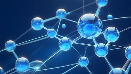 Futuristic Digital Network with Glowing Blue Spheres