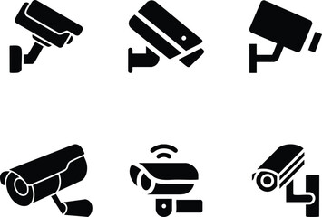Camera Object Security Icon.  CCTV simple icon set. security camera icon set. CCTV security cameras vector icons set, video surveillance design