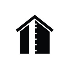 Black house shape with white arrow vector