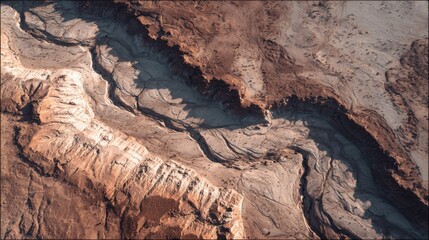 aerial view desert canyon landscape
