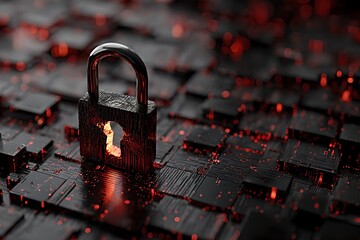 A visualization of cybersecurity: a stylized image of an old castle placed on top of a modern computer keyboard. 