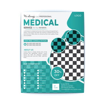 Modern medical Healthcare Flyer Design Template, Health medical flyer, Healthcare cover a4 template, Corporate healthcare and medical flyer or poster design Print