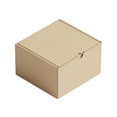 Naklejka premium Brown cardboard shipping box isolated on transparent background
