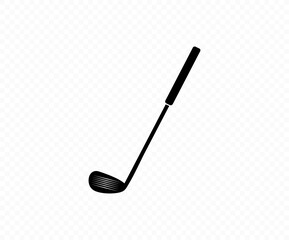 Black golf club icon. Classic golf club for official competitions and tournaments vector design and illustration.

