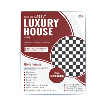 Luxury Home For Sale Business Flyers Layout, home interior flyer template design, Business flyer design and brochure cover template for real estate agency