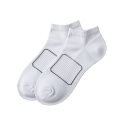 Pair of white ankle socks isolated on transparent background