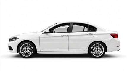 Sleek Modern Car Illustration on White Background, Side View