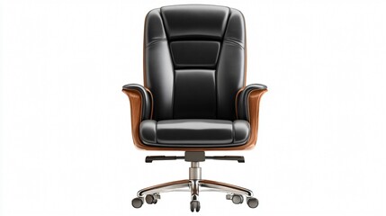 Fototapeta premium Modern Boss Office Chair Isolated on White Background for Professional Workspace Designs