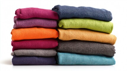 Neatly Folded Colorful Clothes Displayed Professionally