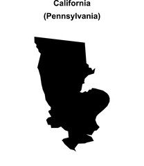 California (Pennsylvania) blank outline map