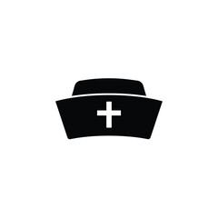 Black nurse cap with white cross medical healthcare