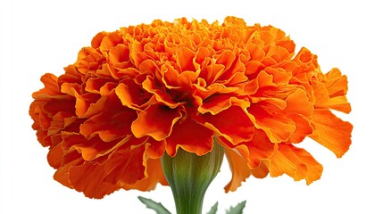Close Up Of A Vibrant Orange Flower On A White Background Detailed Macro Photography Of A Single Blossom Showcasing Its Rich Color And Petals Perfect