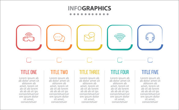 Vector Infographic design with icons and 5 options or steps. process diagram, flow chart, info graph, Infographics for business concept, presentations banner, workflow layout.