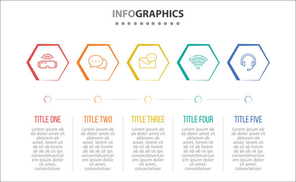 Vector Infographic design with icons and 5 options or steps. process diagram, flow chart, info graph, Infographics for business concept, presentations banner, workflow layout.