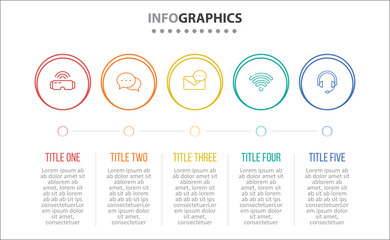 Vector Infographic design with icons and 5 options or steps. process diagram, flow chart, info graph, Infographics for business concept, presentations banner, workflow layout.