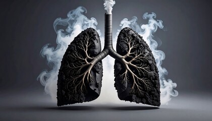 Damaged Lungs with Smoke, and Health Risk. (1)