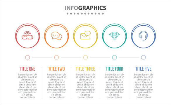 Vector Infographic design with icons and 5 options or steps. process diagram, flow chart, info graph, Infographics for business concept, presentations banner, workflow layout.
