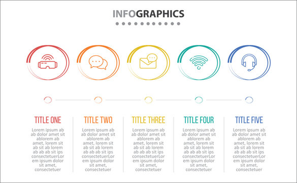 Vector Infographic design with icons and 5 options or steps. process diagram, flow chart, info graph, Infographics for business concept, presentations banner, workflow layout.