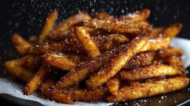Elegant photo of cajun Seasoned French Fries.