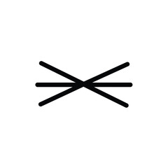 Black intersecting lines on white abstract intersection