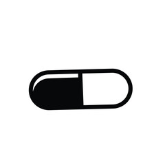 Black white capsule pill medicine